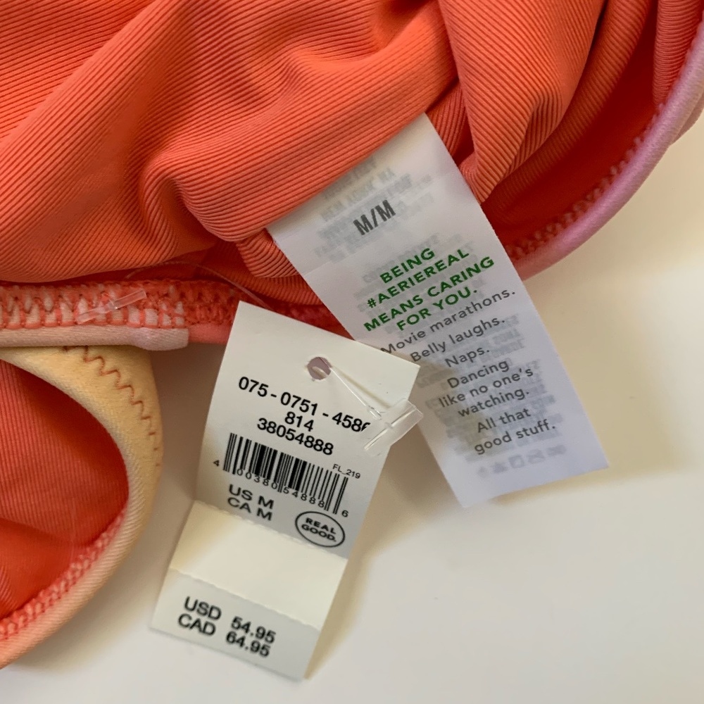 Aerie One Piece Swim Suit, Rainbow Colors, Medium Size Off Shoulder Bathing Suit - Picture 3 of 5